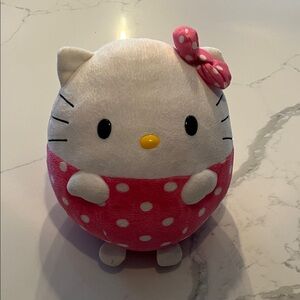 TY Hello Kitty Plush with Pink and White Polka Dots